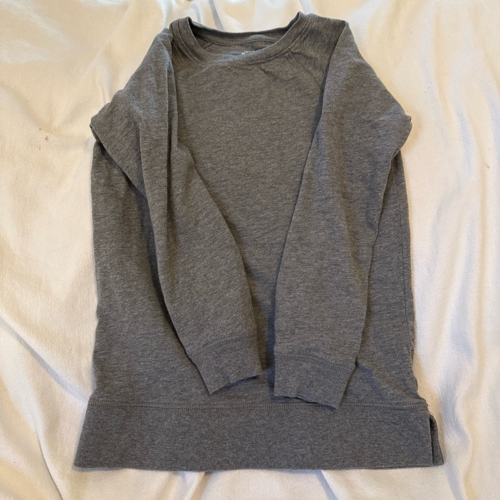 Primary Heather Gray Cotton Long Sleeve Shirt EUC SZ 6-7